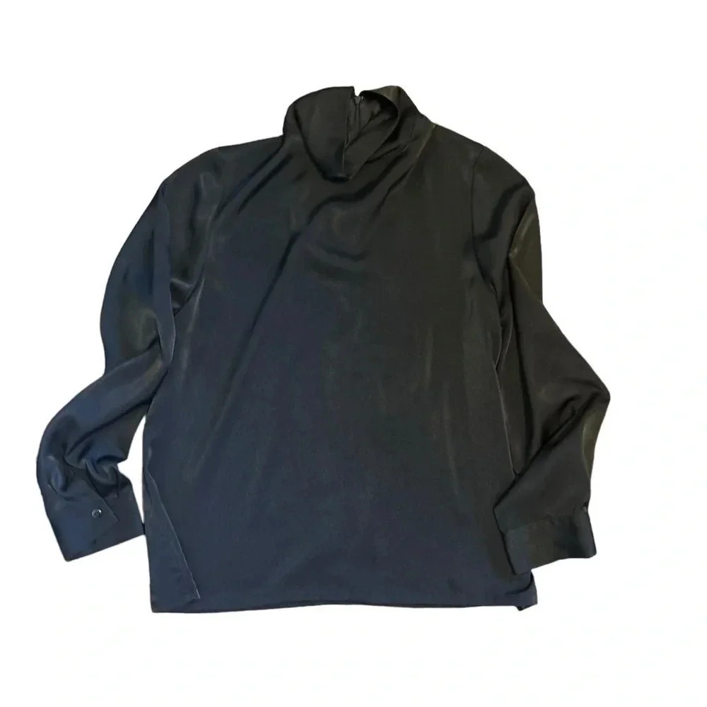 Pendelton Black Polyester Blouse size 10
